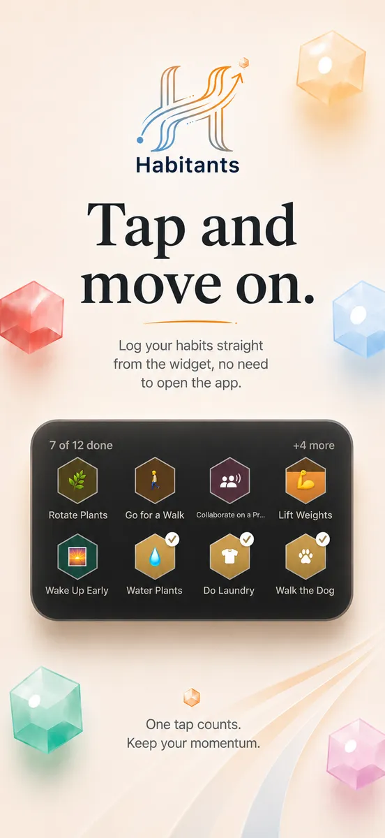 Tap and move on: logging a habit from the Home Screen widget