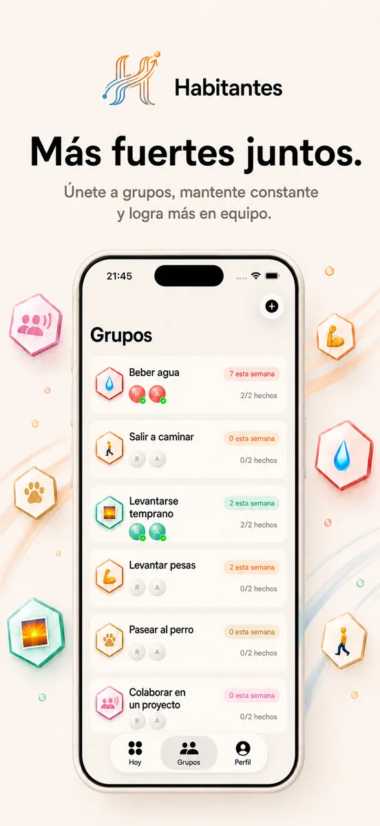 Más fuertes juntos: seguir un hábito compartido con un grupo