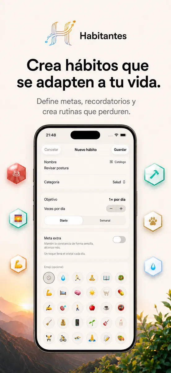 Crea hábitos que encajan en tu vida: meta y recordatorio